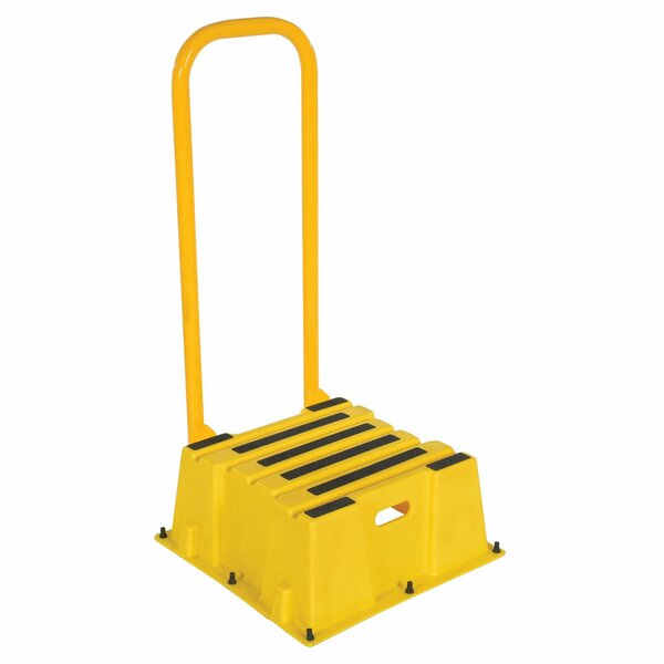 Vestil 1 Step Yellow Polyethylene Nestable with Handrails SPN-1-YL-HR